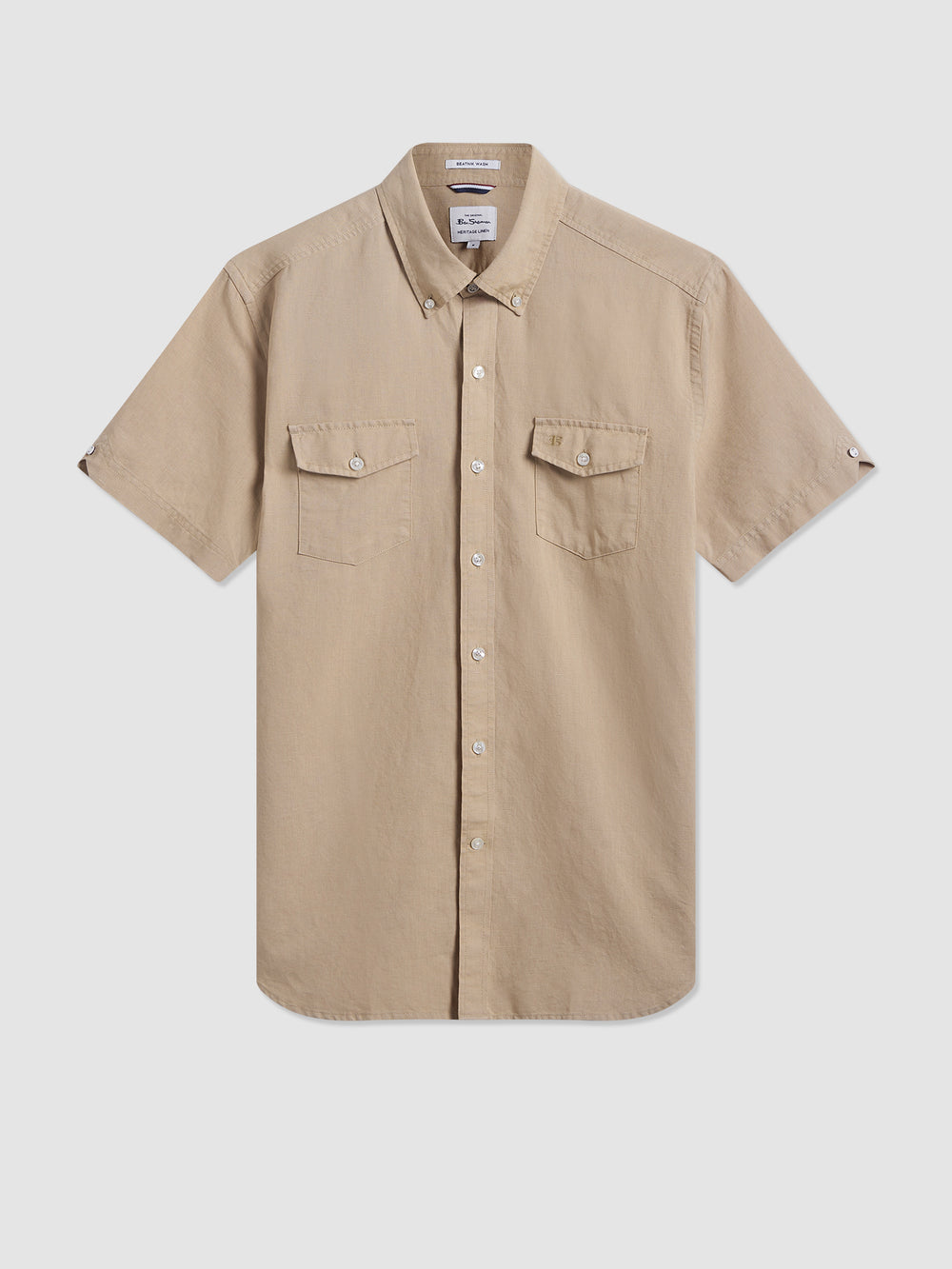 Brown Ben Sherman Garment Dye Linen Shirts | 6201WSVYP