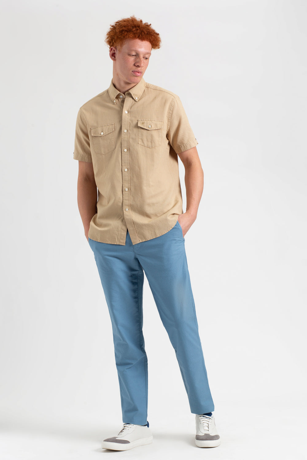 Brown Ben Sherman Garment Dye Linen Shirts | 6201WSVYP