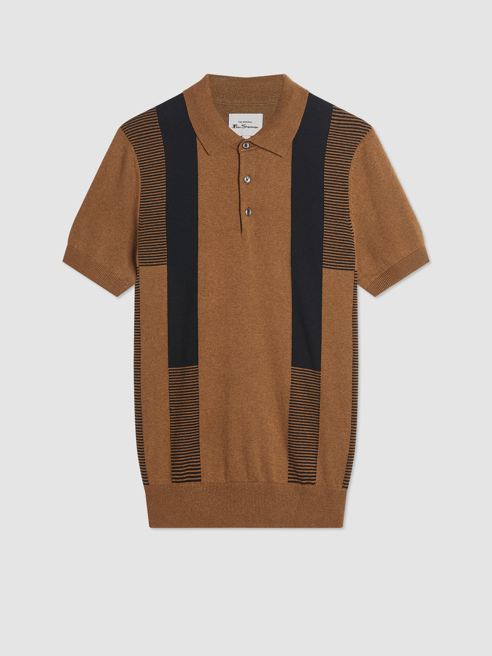 Brown Ben Sherman Intarsia Stripe Polo Neck Sweaters | 5134WOMNB