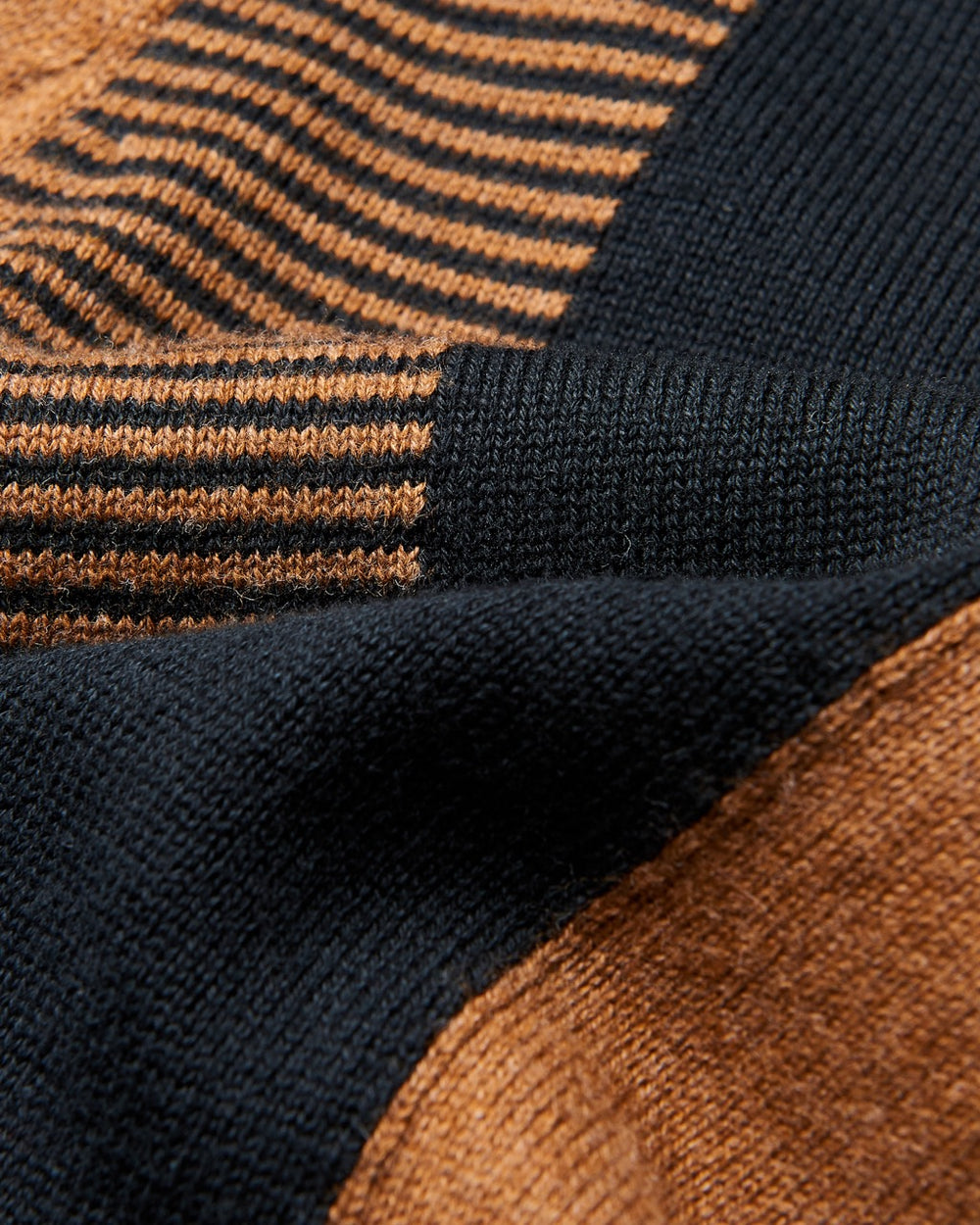 Brown Ben Sherman Intarsia Stripe Polo Neck Sweaters | 5134WOMNB