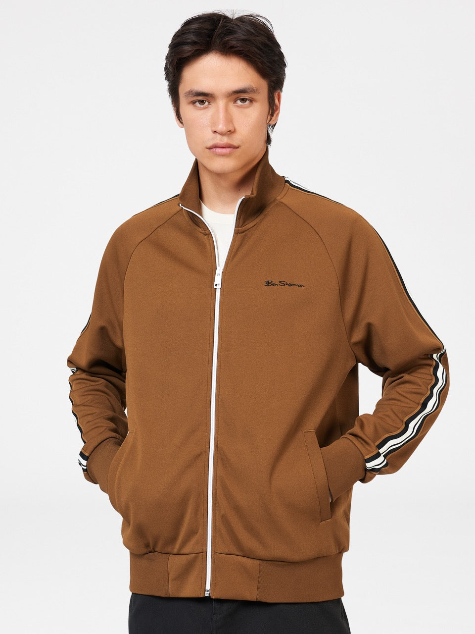 Brown Ben Sherman Signature House Taped Track Jackets | 1789YFVGD