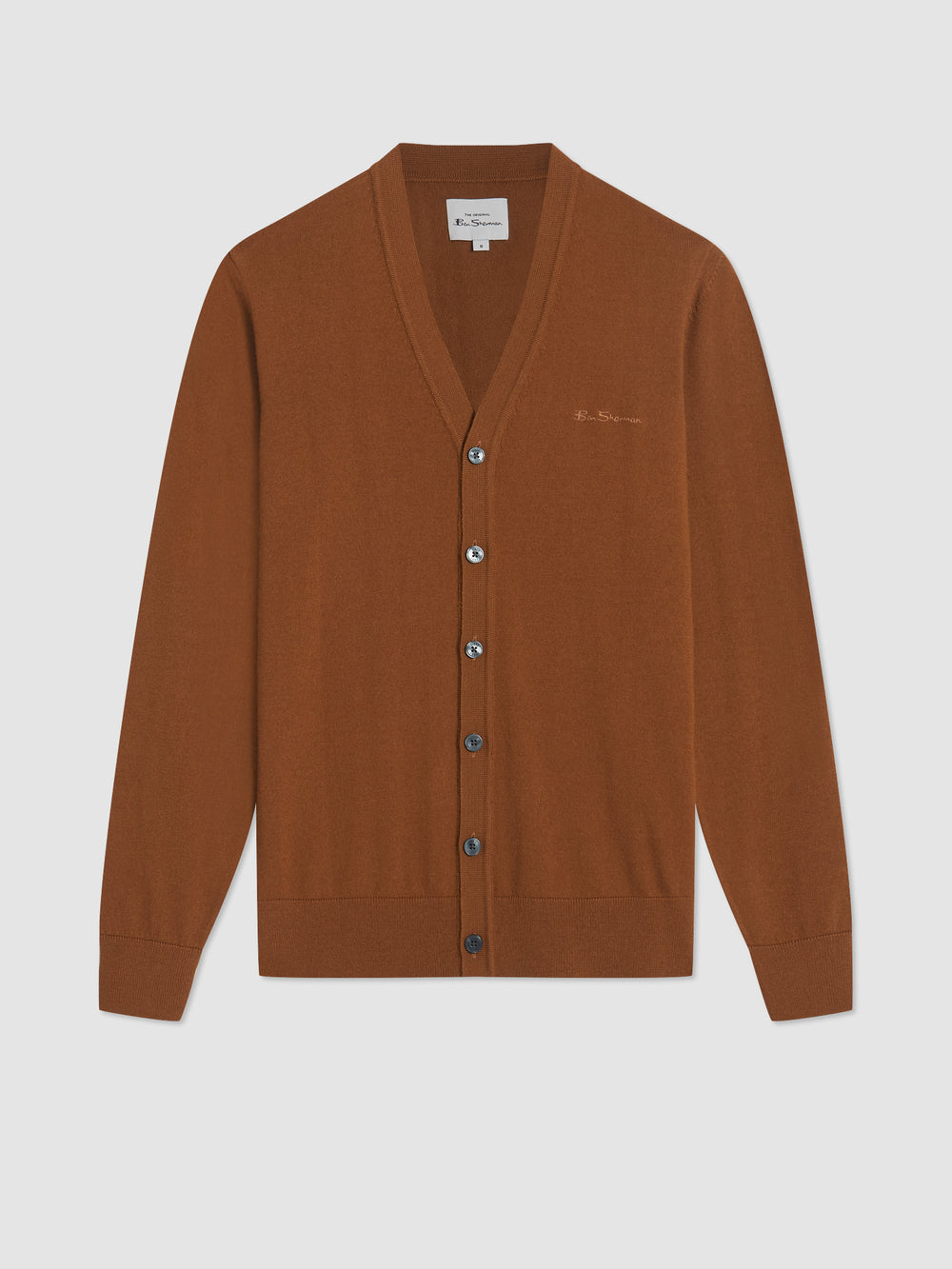 Brown Ben Sherman Signature Merino Cardigan Knitwear | 2730EJMYO