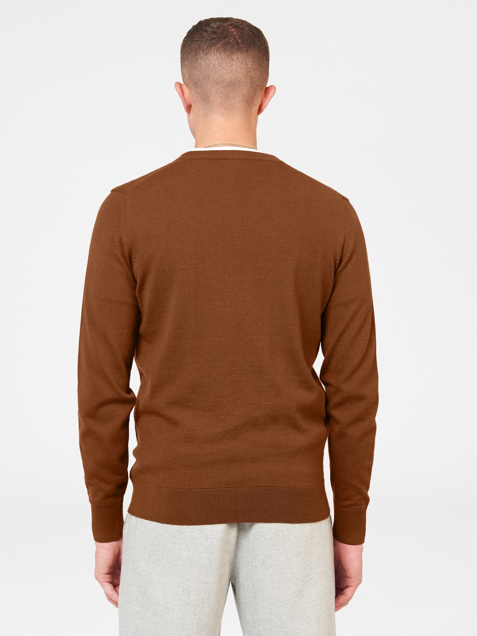 Brown Ben Sherman Signature Merino Crewneck Knitwear | 6219BQSYN