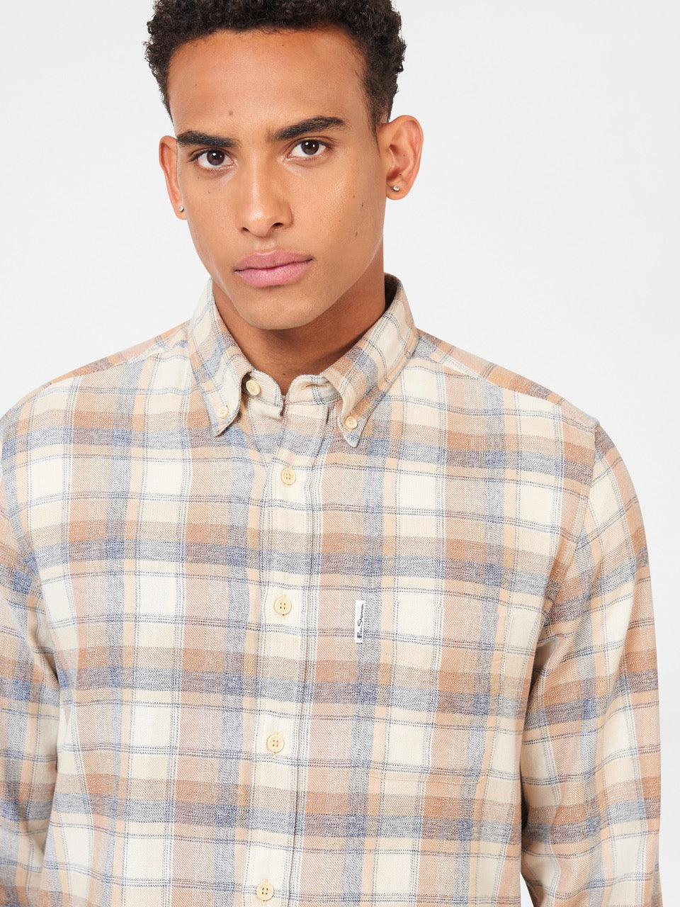 Brown Ben Sherman Twisted Yarn Check Shirts | 4805OIFUN