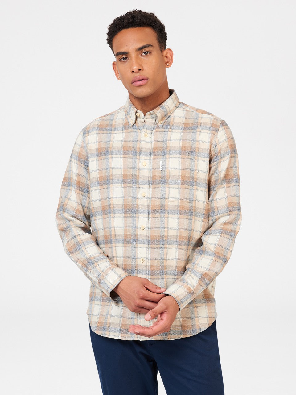 Brown Ben Sherman Twisted Yarn Check Shirts | 4805OIFUN