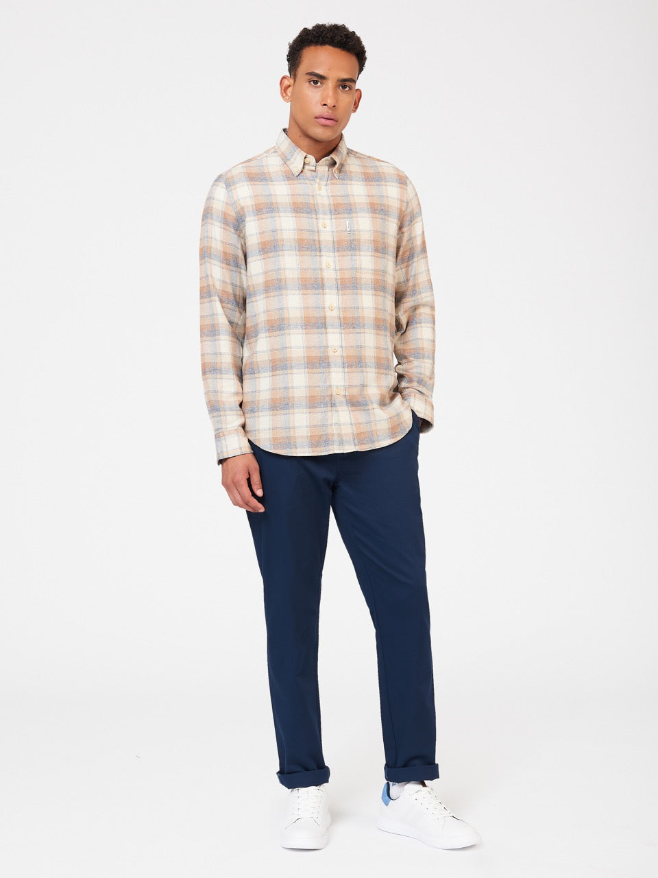 Brown Ben Sherman Twisted Yarn Check Shirts | 4805OIFUN