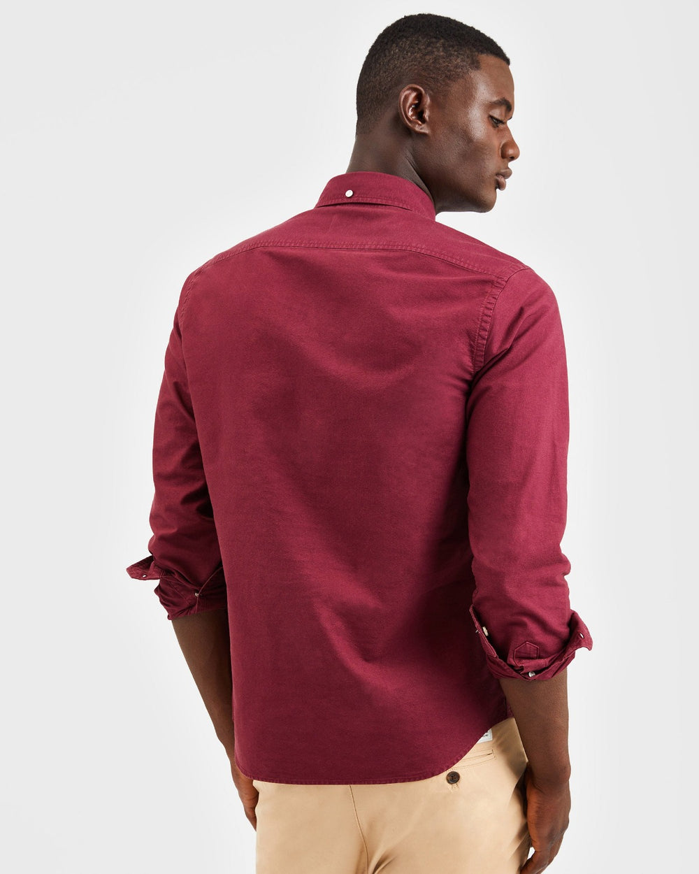 Burgundy Ben Sherman Beatnik Oxford Garment Dye Shirts | 1580UAOKB