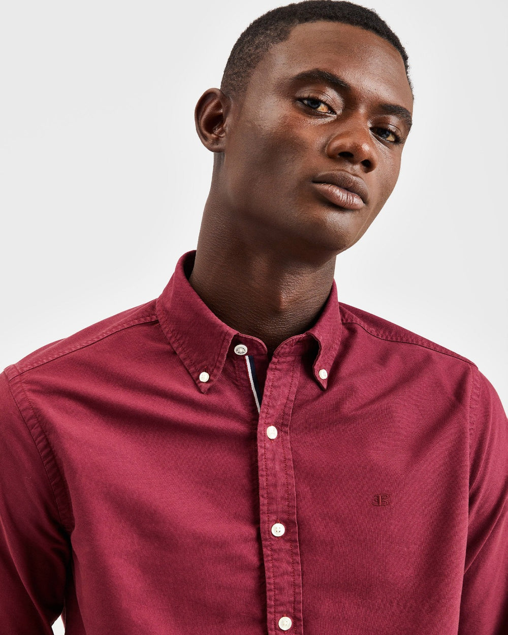 Burgundy Ben Sherman Beatnik Oxford Garment Dye Shirts | 1580UAOKB