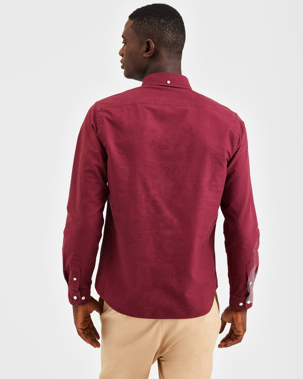 Burgundy Ben Sherman Beatnik Oxford Garment Dye Shirts | 1580UAOKB