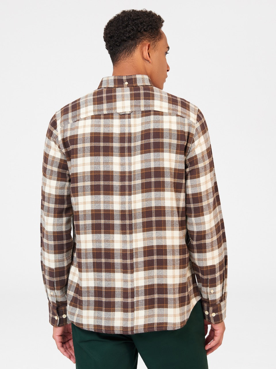 Chocolate Ben Sherman Brushed Plain Check Shirts | 9430SHRBI