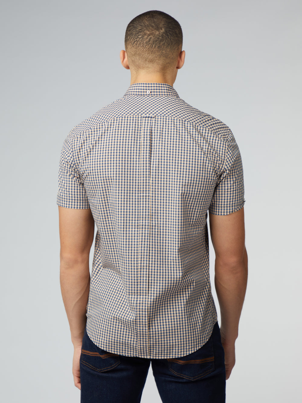 Copper Orange Ben Sherman Signature Short Sleeve Gingham Shirts | 3749BHWIR