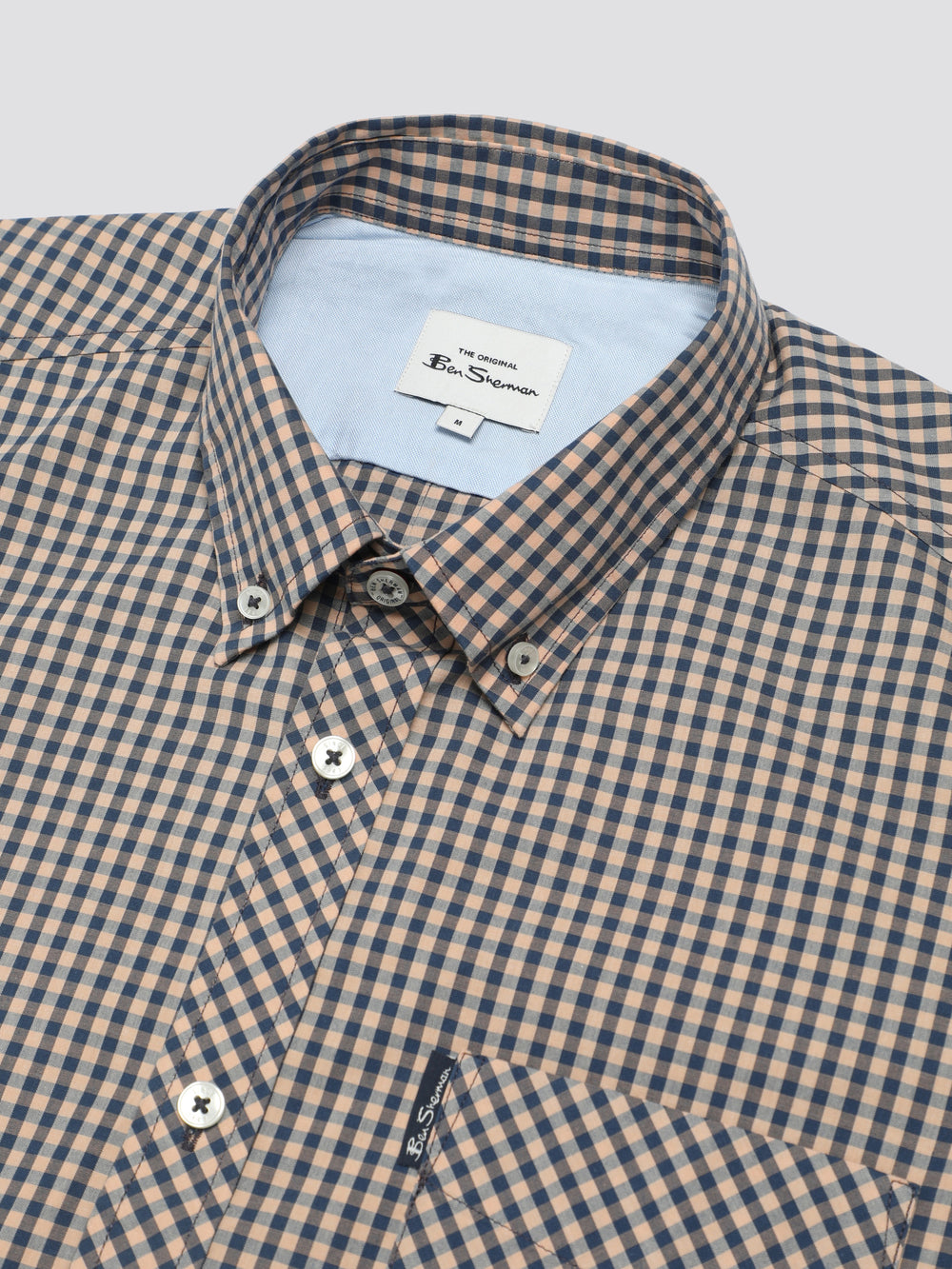 Copper Orange Ben Sherman Signature Short Sleeve Gingham Shirts | 3749BHWIR