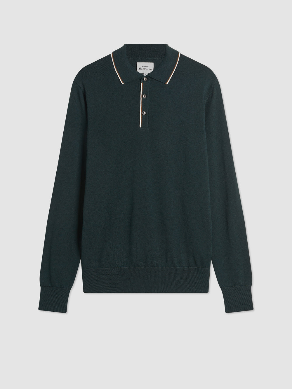 Dark Green Ben Sherman Tipped Merino Polo Neck Sweaters | 6508FLUYX