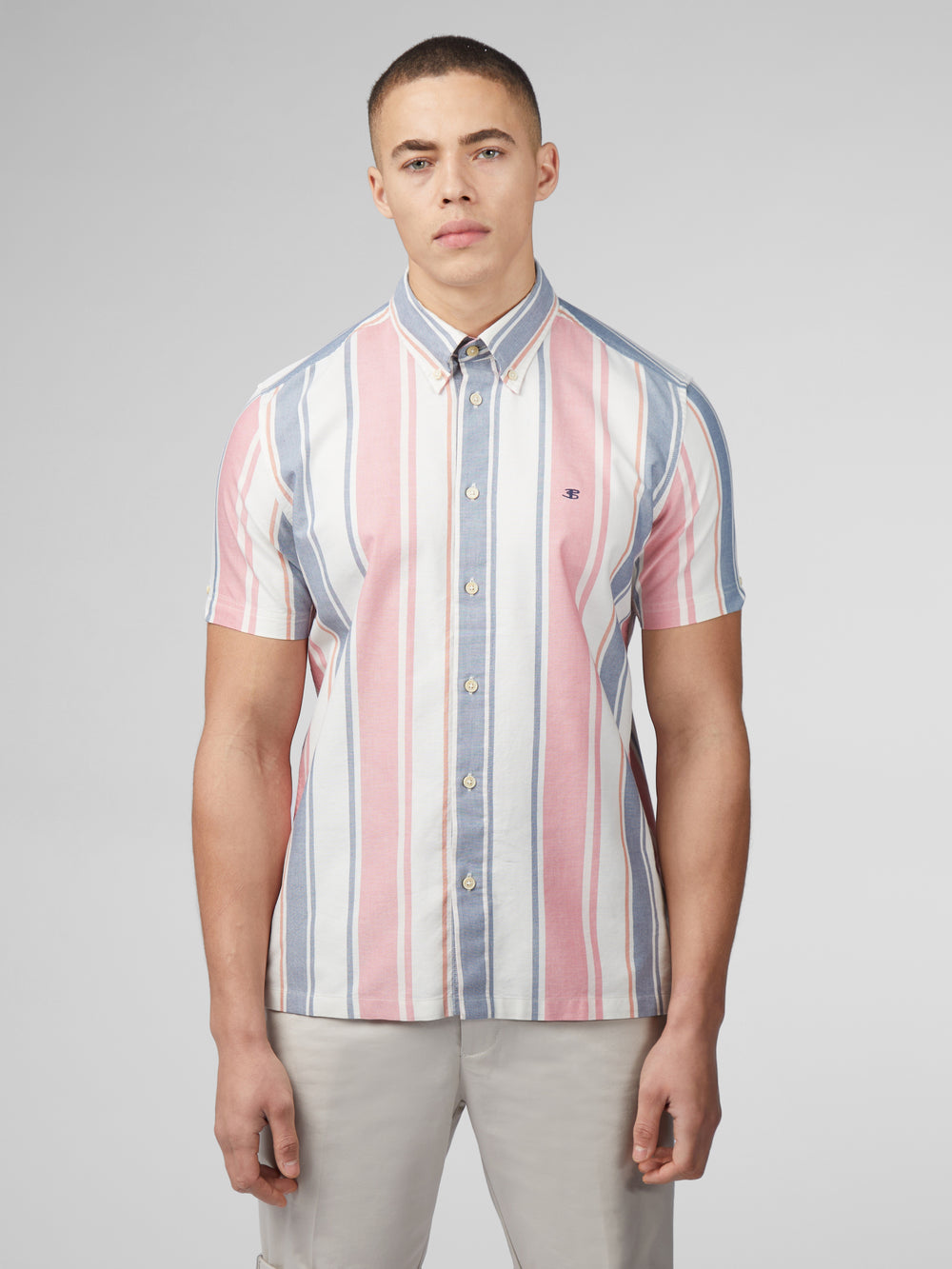 Dark Pink Ben Sherman Signature Multicolor Stripe Shirts | 1629XBQVR