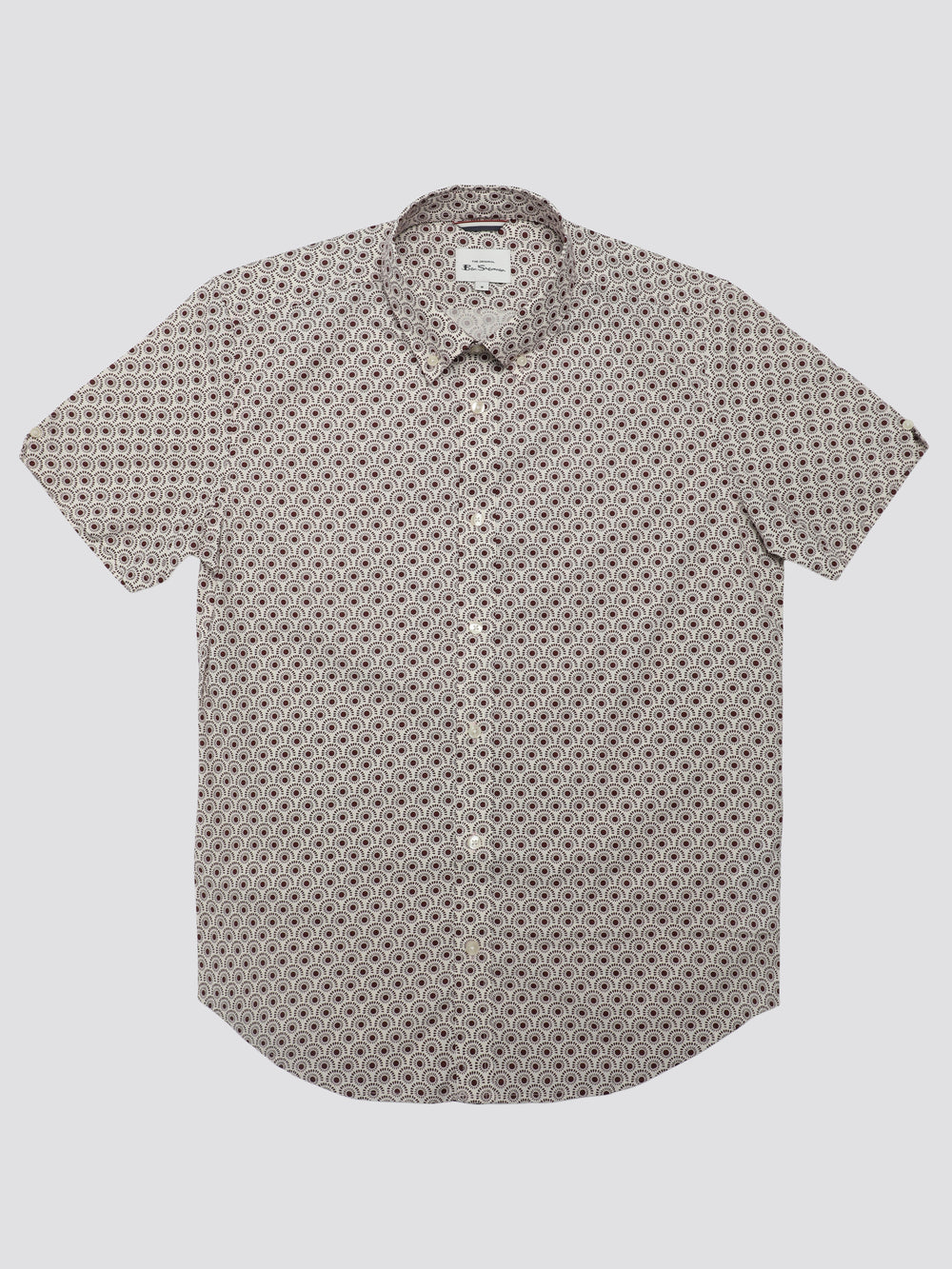 Dark Red Ben Sherman Block Geo Shirts | 5076BKCHE