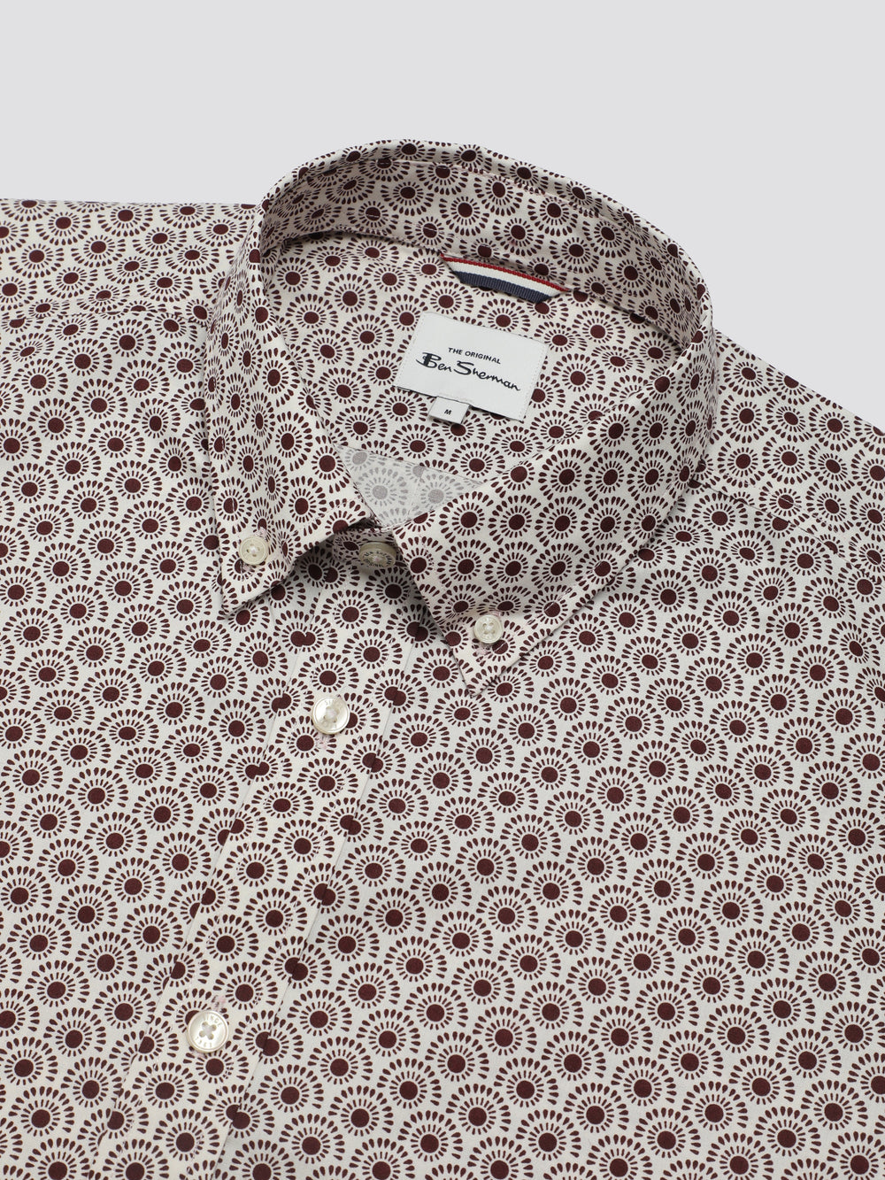 Dark Red Ben Sherman Block Geo Shirts | 5076BKCHE