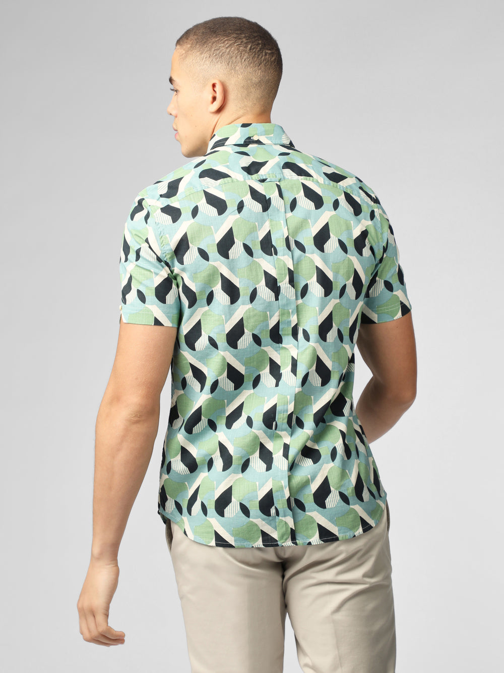 Green Ben Sherman Art Deco Shirts | 0512IHBWE