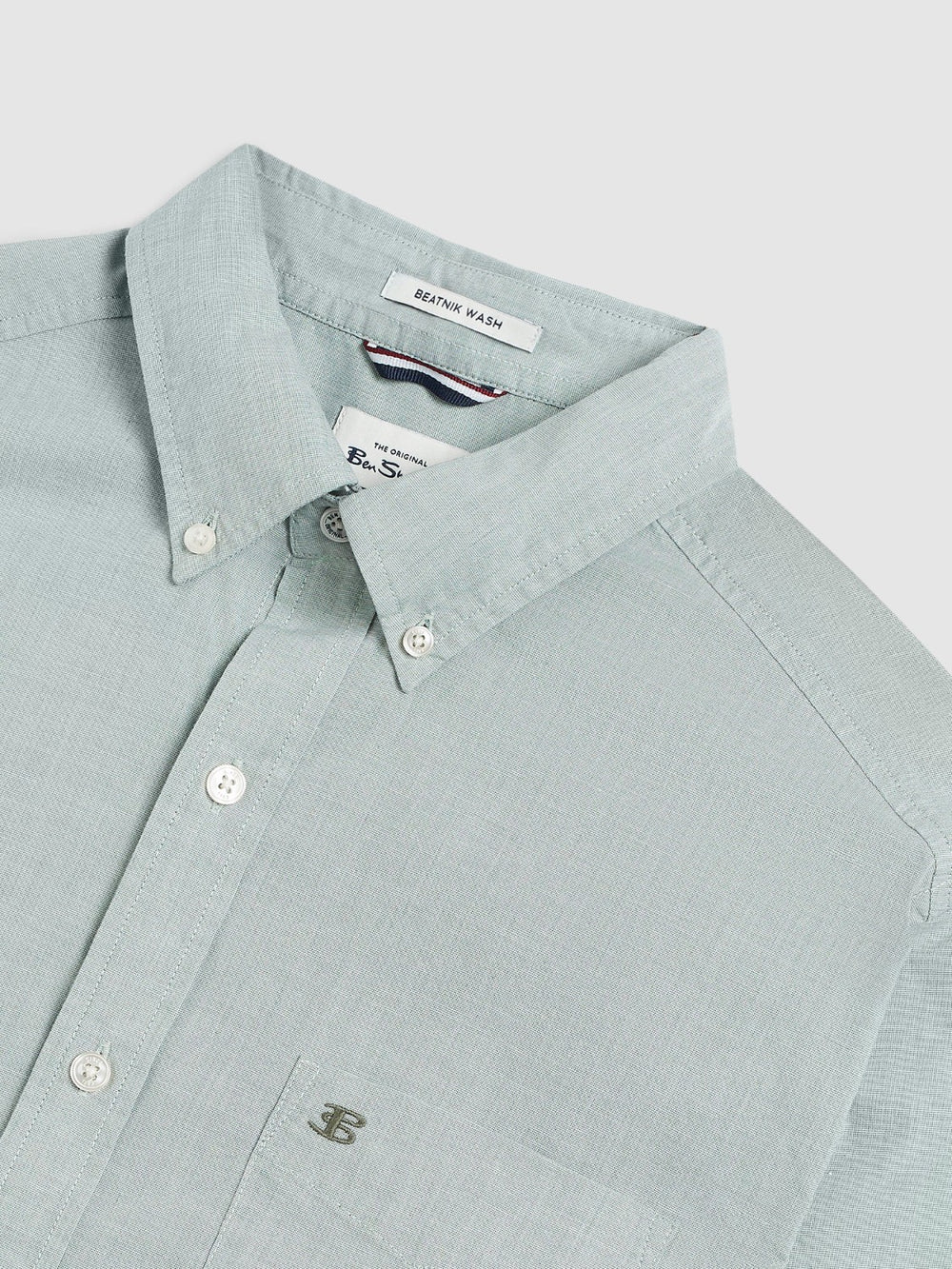 Green Ben Sherman Beatnik Wash Long-Sleeve Shirts | 9861XRTDF