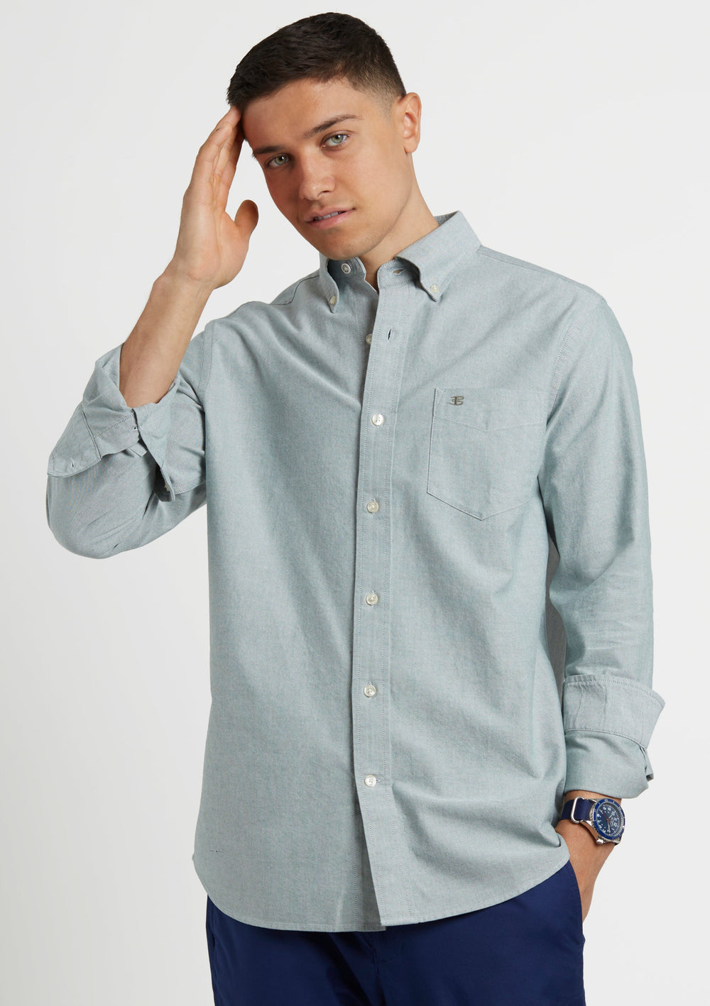 Green Ben Sherman Brighton Oxford Organic Green Shirts | 0257YMPQT