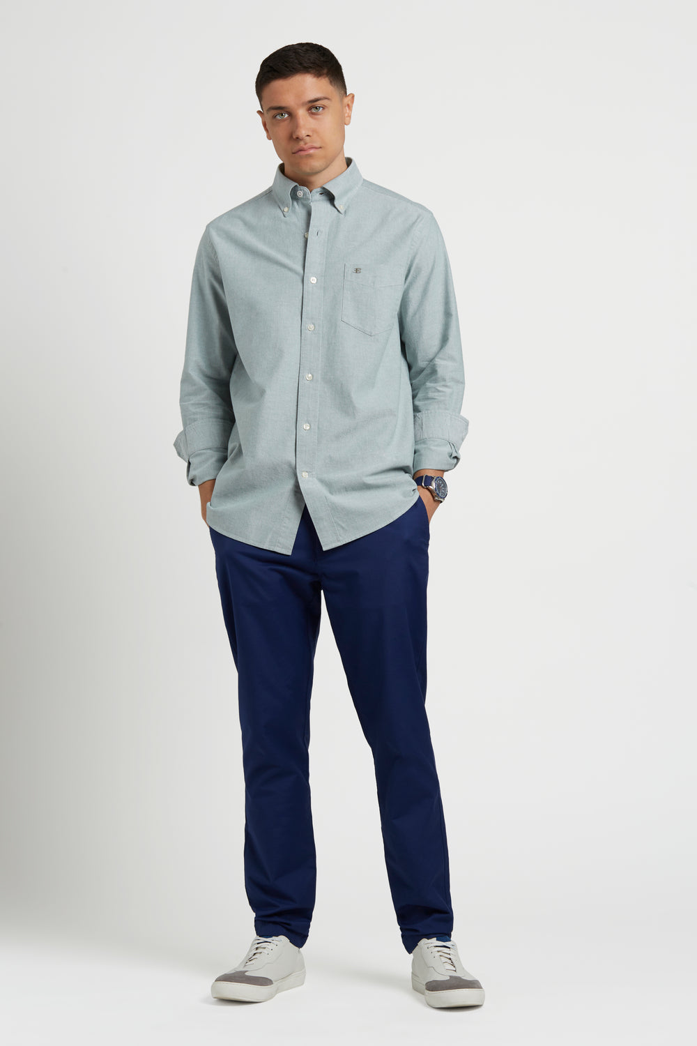 Green Ben Sherman Brighton Oxford Organic Green Shirts | 0257YMPQT