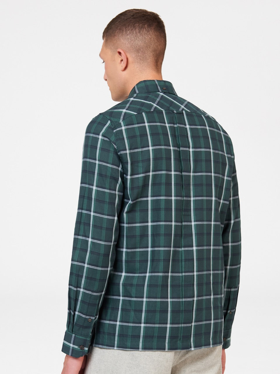 Green Ben Sherman Grid Check Shirts | 4819SWDFP