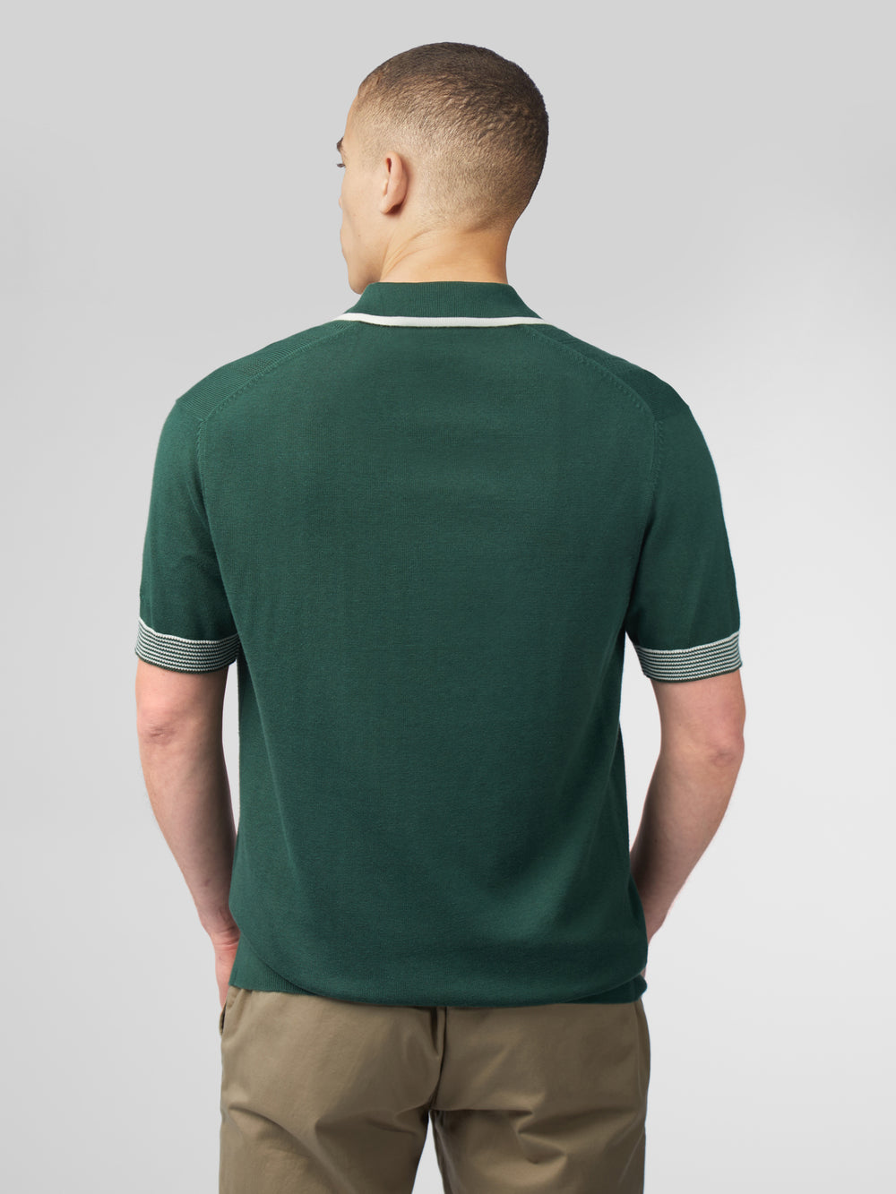 Green Ben Sherman Signature Open Neck Polo Knitwear | 7518DECIU