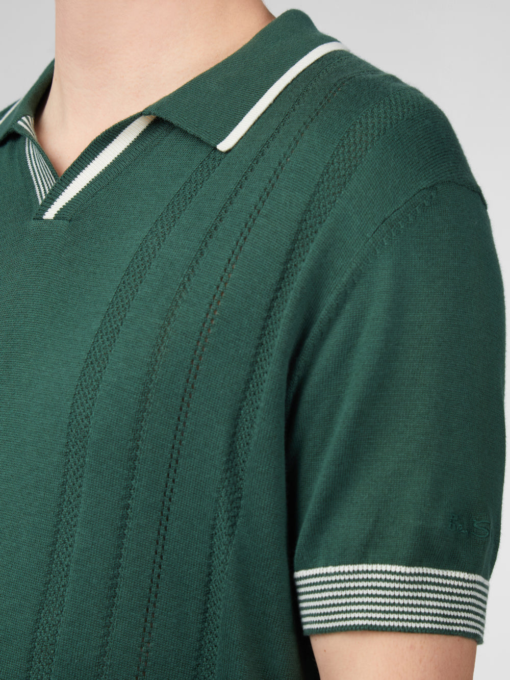 Green Ben Sherman Signature Open Neck Polo Knitwear | 7518DECIU