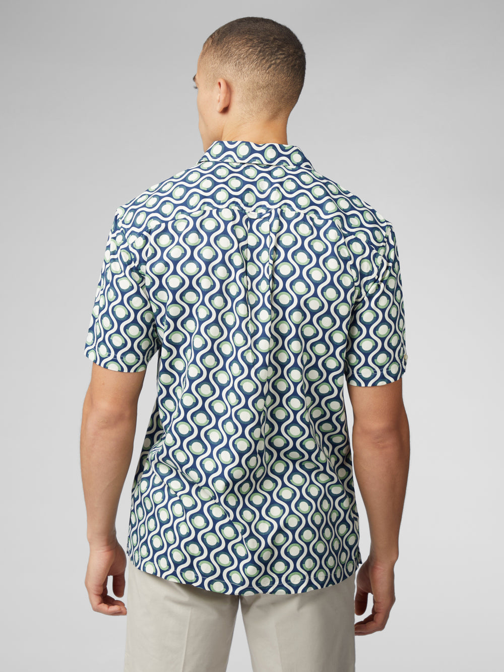 Green Ben Sherman Signature Retro Geo Shirts | 1593PNBHC