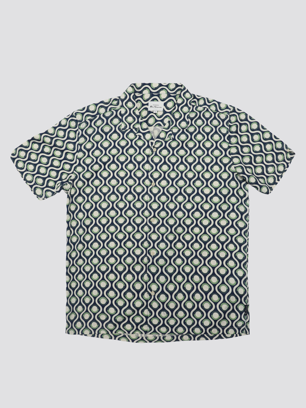 Green Ben Sherman Signature Retro Geo Shirts | 1593PNBHC