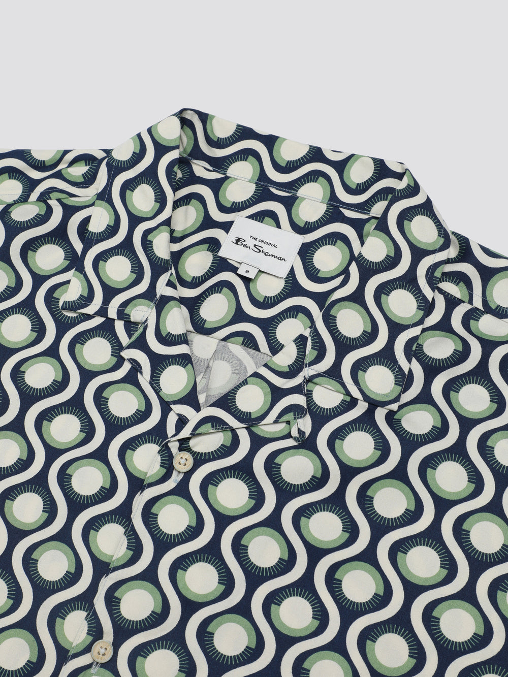 Green Ben Sherman Signature Retro Geo Shirts | 1593PNBHC