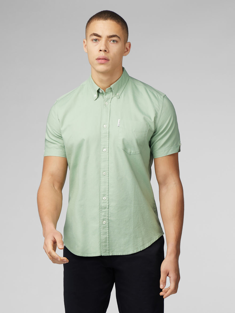 Green Ben Sherman Signature Short Sleeve Oxford Shirts | 0681DIGVS