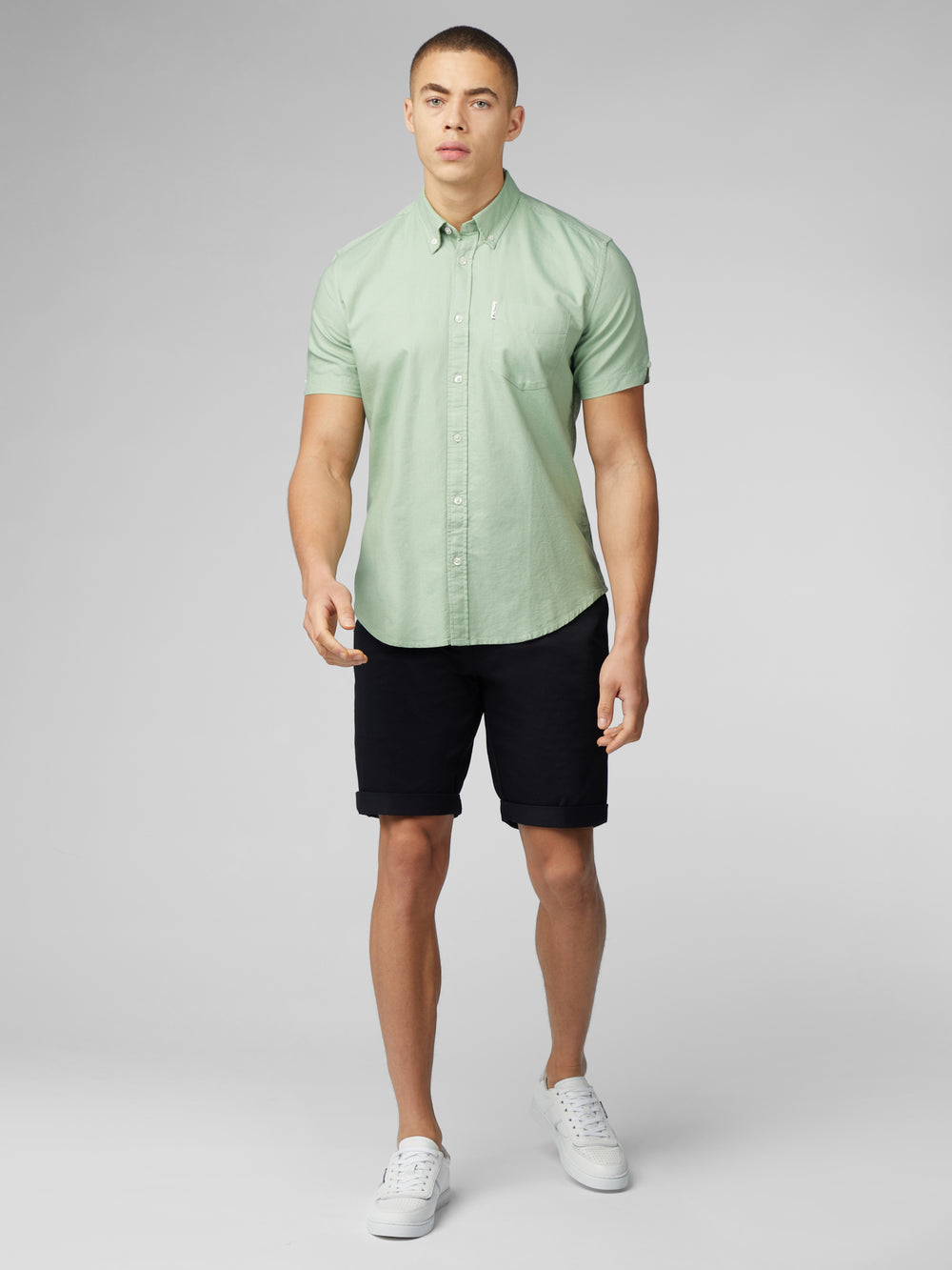 Green Ben Sherman Signature Short Sleeve Oxford Shirts | 0681DIGVS