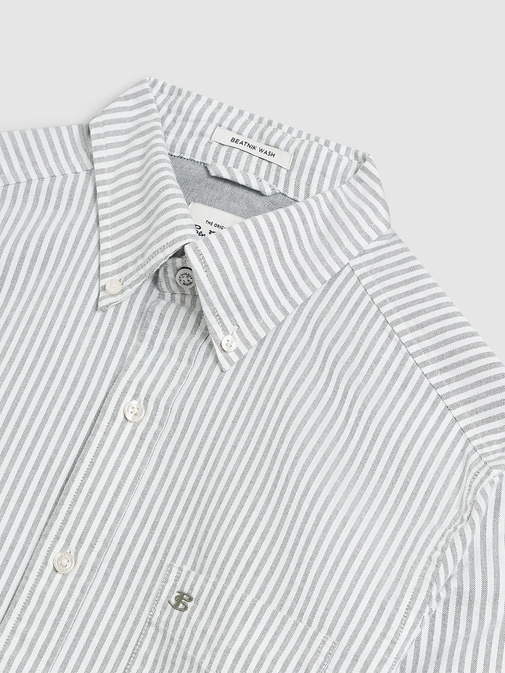 Green Stripes Ben Sherman Brighton Oxford Organic Stripe Green Bengal Stripe Shirts | 0295QOSAV