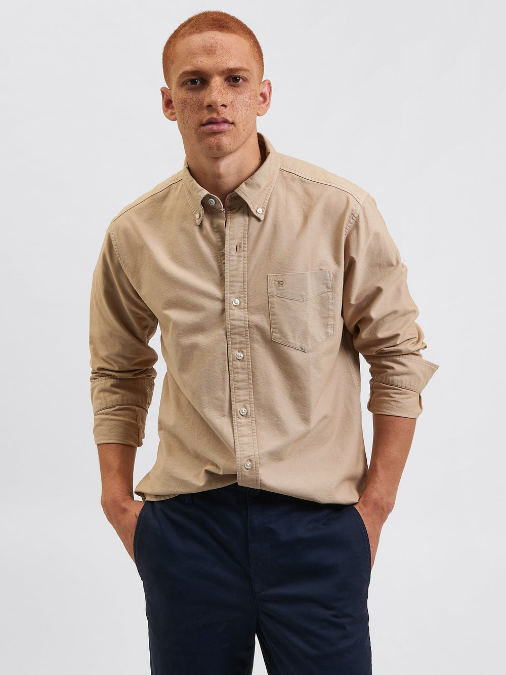 Grey Ben Sherman Beatnik Oxford Garment Dye Shirts | 8269NYDAX