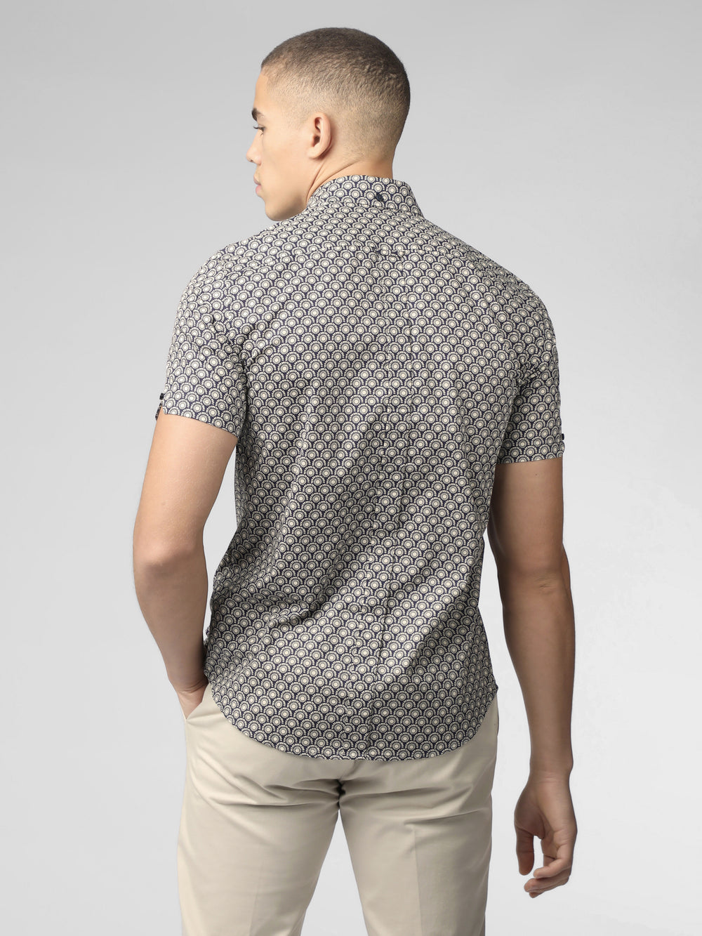 Grey Ben Sherman Block Geo Shirts | 0763FQSOE