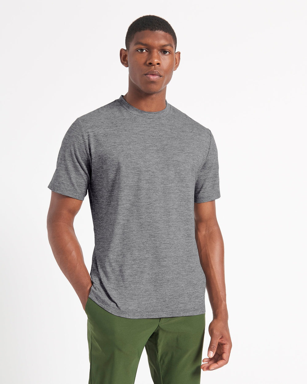 Grey Ben Sherman Performance Stretch Marl T-Shirt | 0927VIXRP