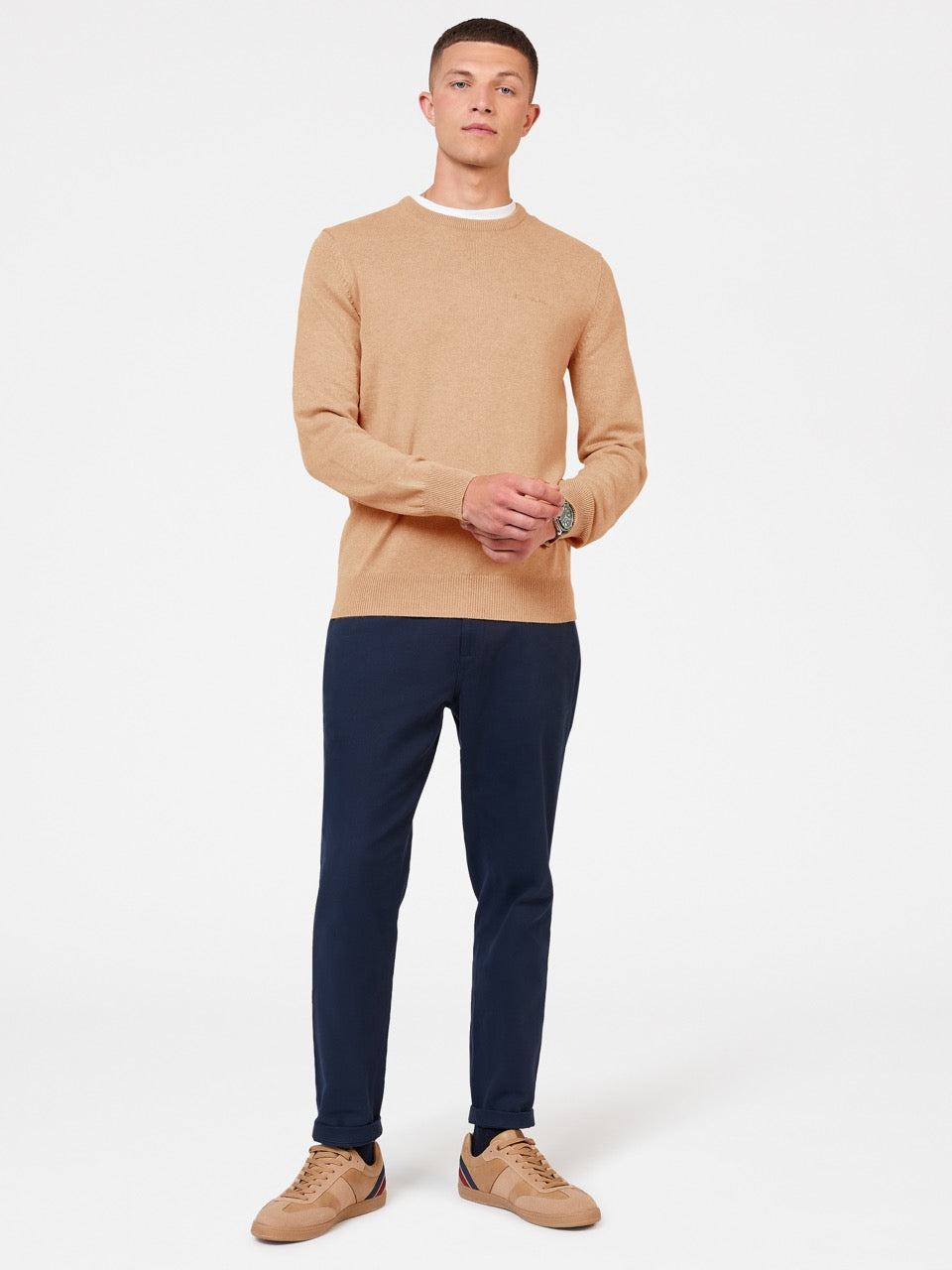 Grey Ben Sherman Signature Crewneck Knitwear | 0826GOBJD