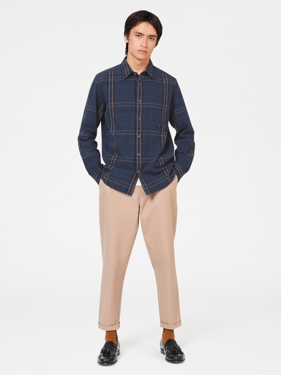 Indigo Ben Sherman B by Ben Sherman Indigo Check Shirts | 0867LHFXR