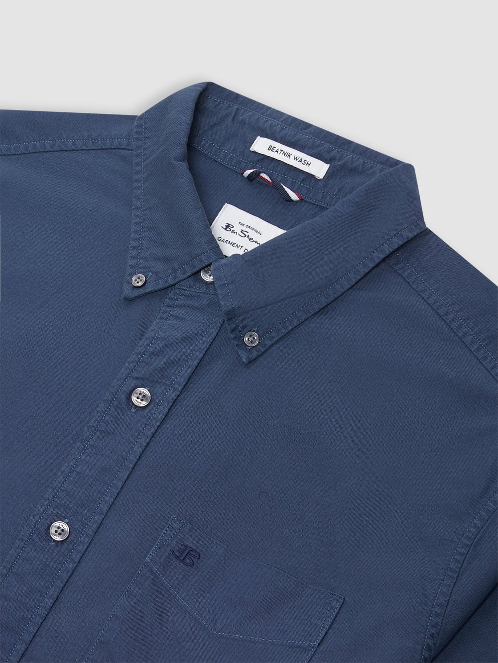 Indigo Ben Sherman Beatnik Oxford Garment Dye Shirts | 1850ZFWLJ