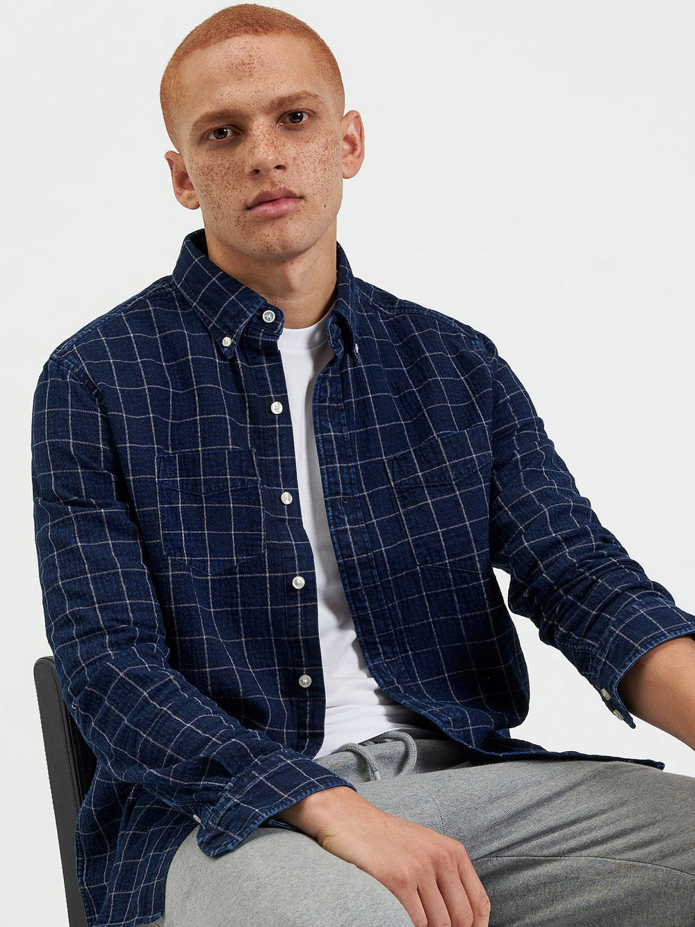 Indigo Ben Sherman Dalston Blues Beatnik Shirts | 5604HNWKO