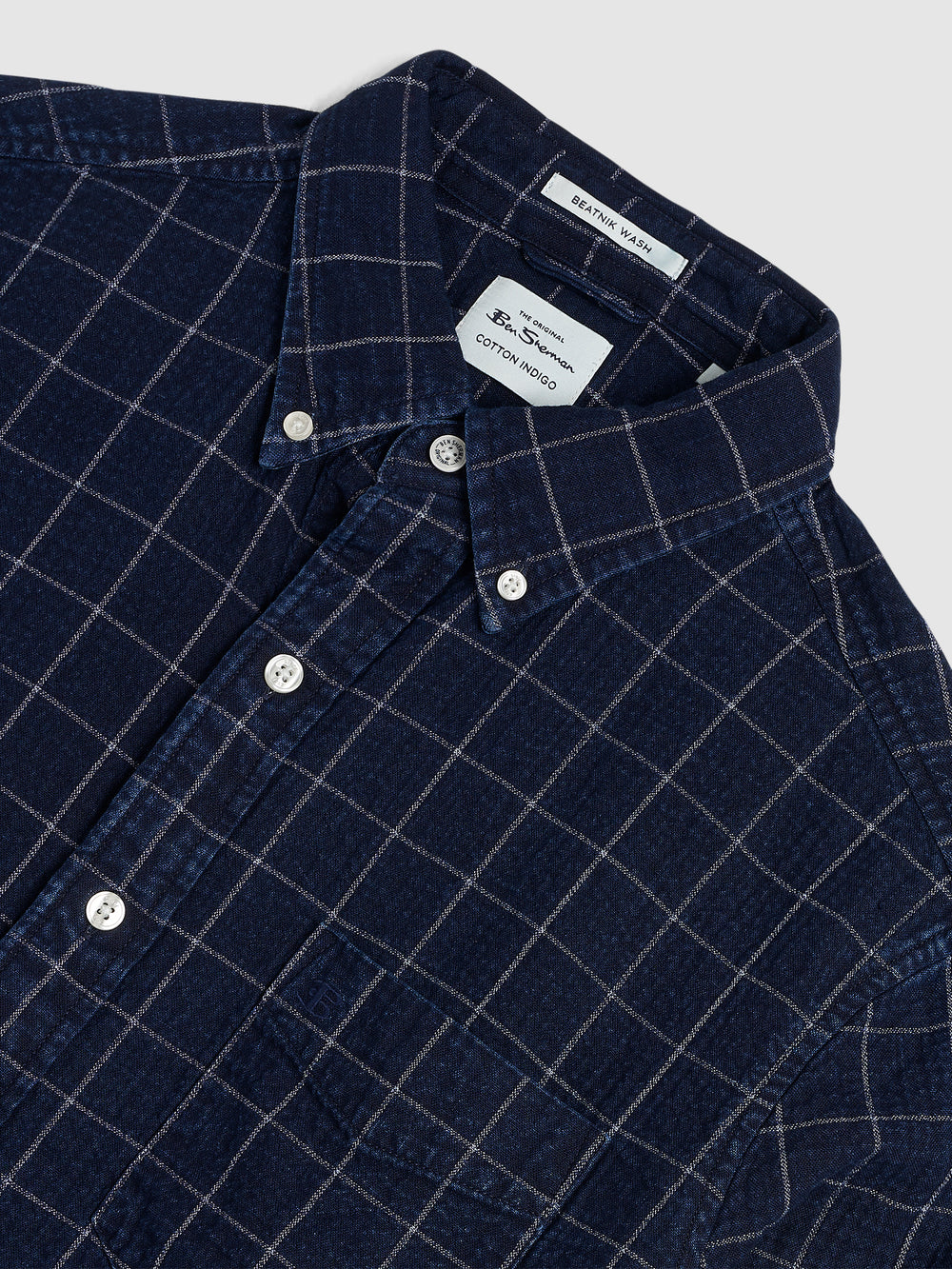 Indigo Ben Sherman Dalston Blues Beatnik Shirts | 5604HNWKO