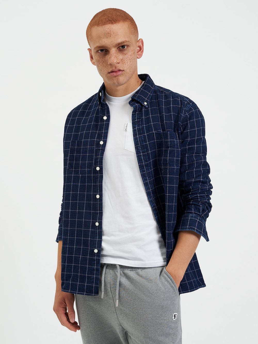 Indigo Ben Sherman Dalston Blues Beatnik Shirts | 5604HNWKO