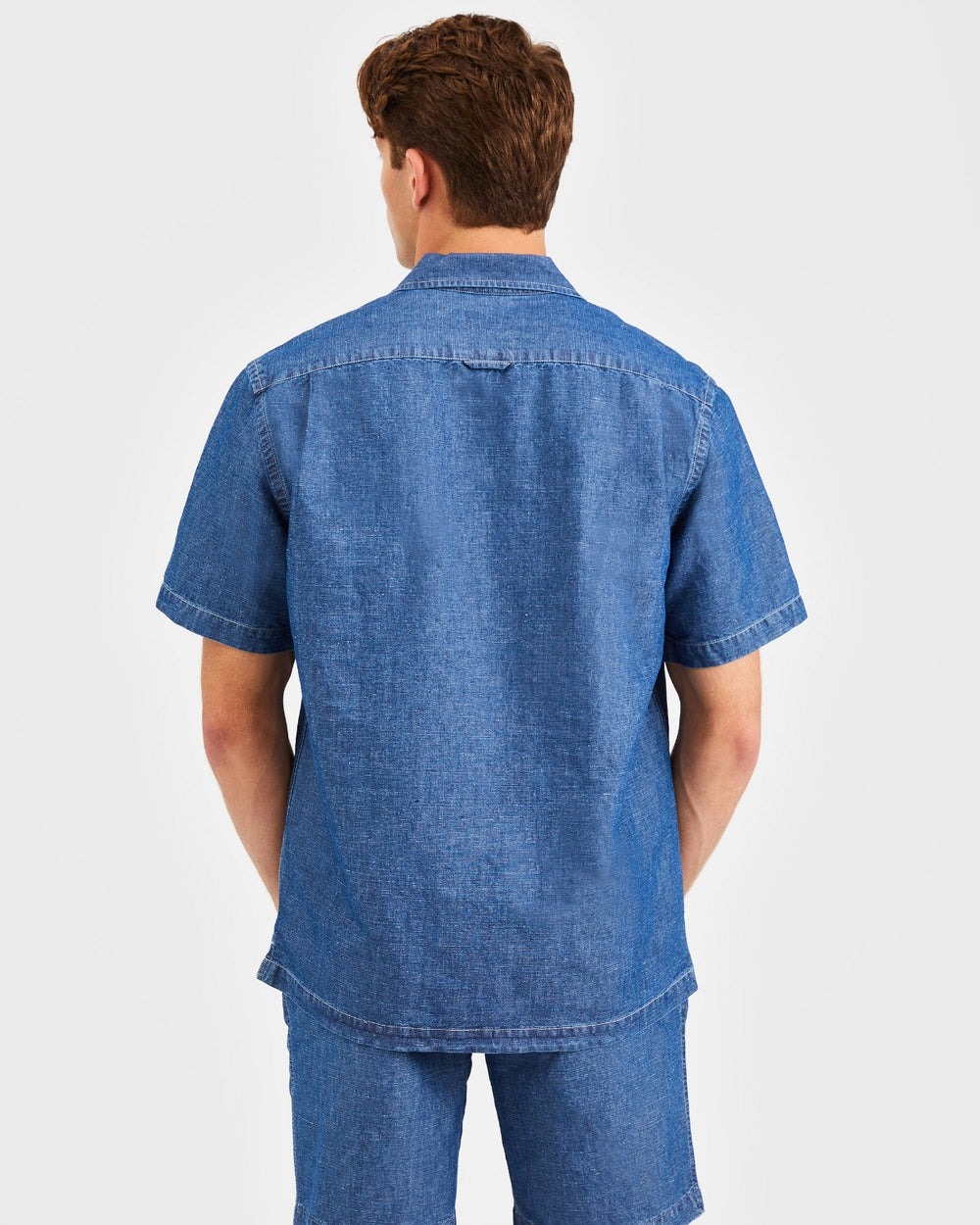 Indigo Ben Sherman Hastings Garment Dye Chambray Shirts | 6891NECAD