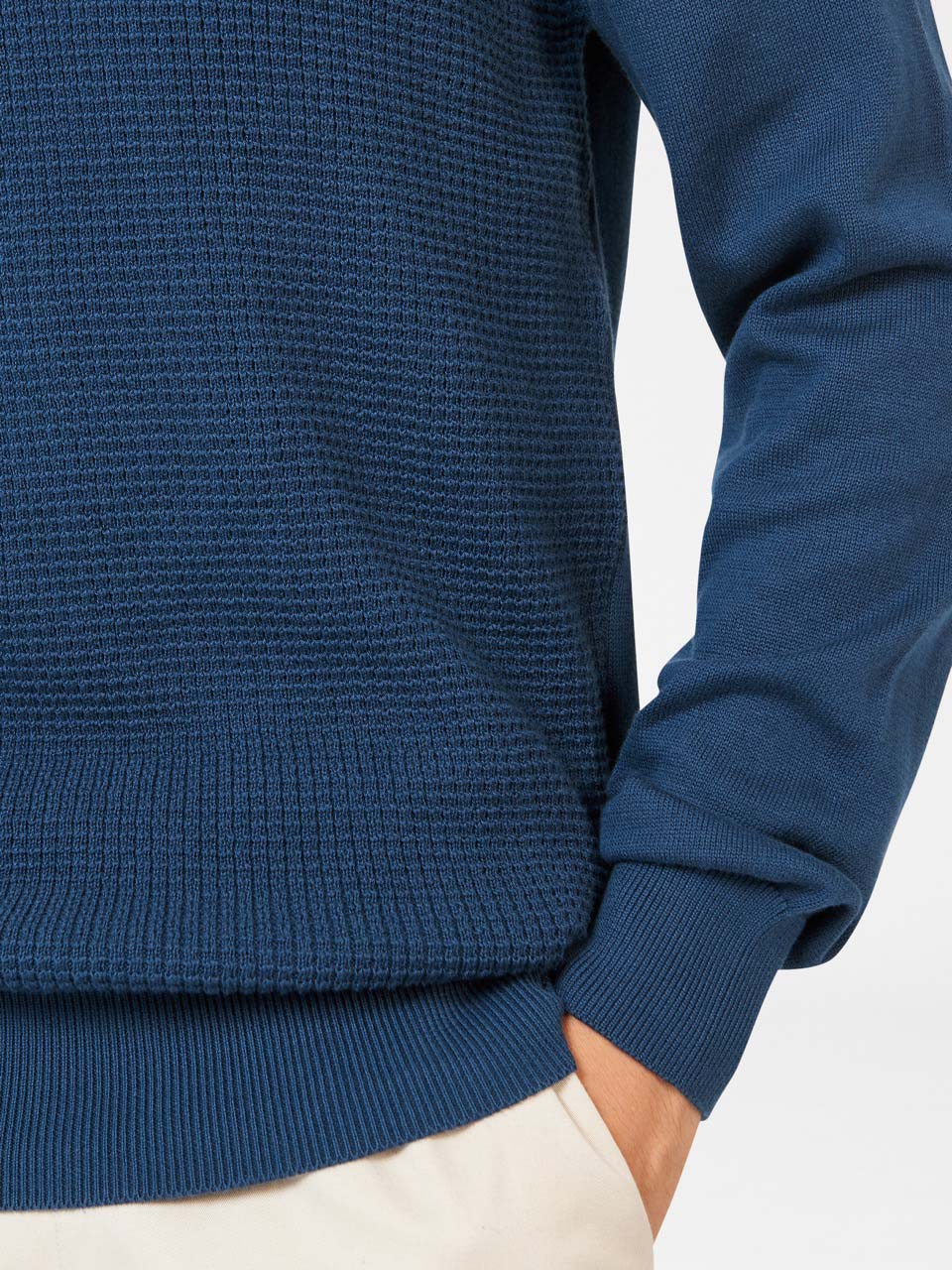 Indigo Ben Sherman Textured Crewneck Knitwear | 1430PYDBX