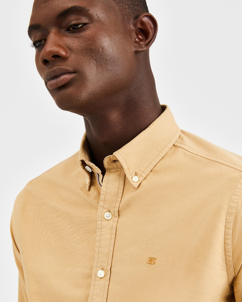 Khaki Ben Sherman Beatnik Oxford Garment Dye Shirts | 5049IHWYB