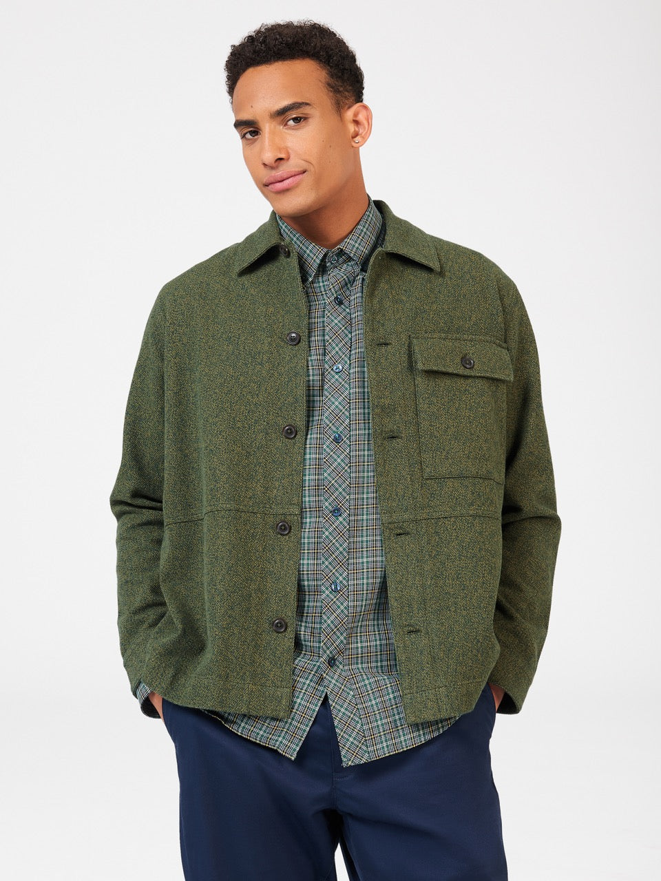 Khaki Ben Sherman Signature Casual Cotton Jackets | 0359RZFHY