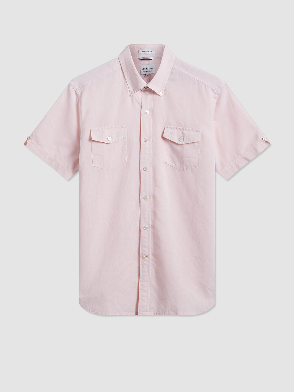 Light Pink Ben Sherman Garment Dye Linen Shirts | 8412UBIEH