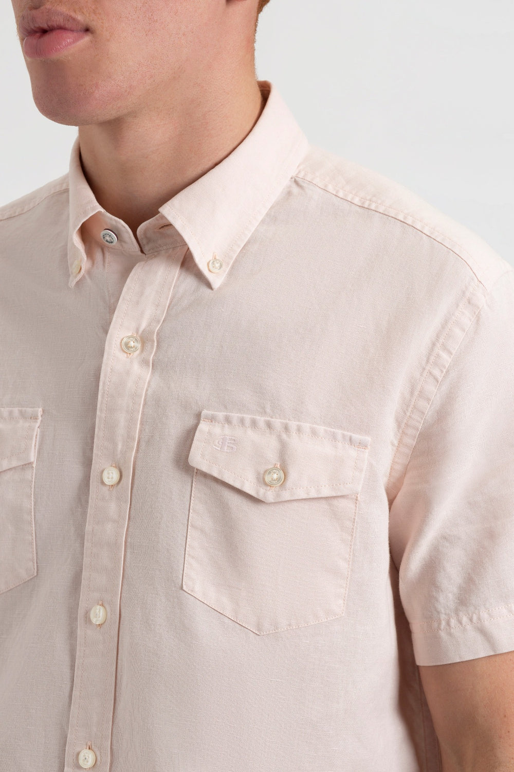 Light Pink Ben Sherman Garment Dye Linen Shirts | 8412UBIEH