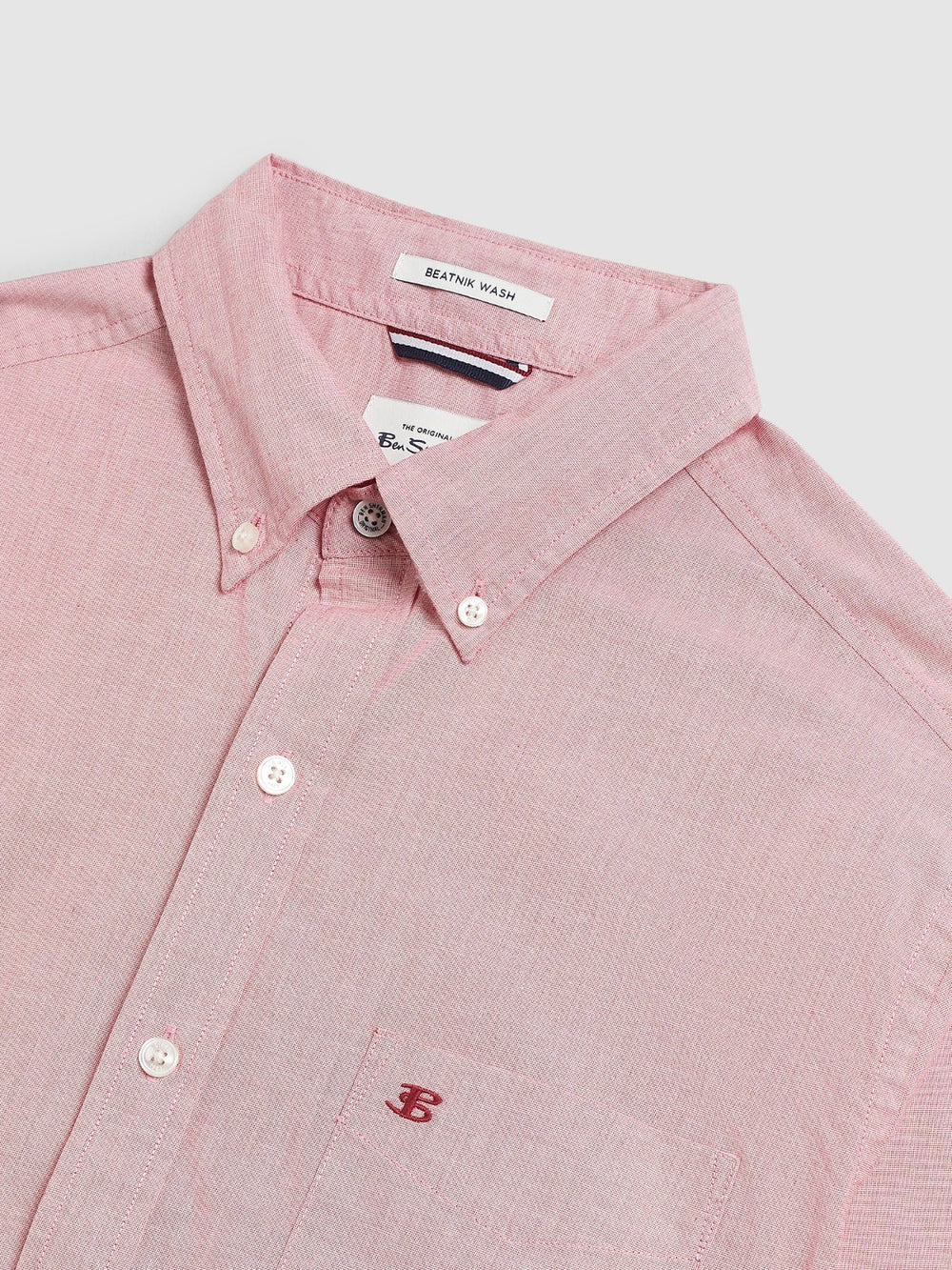 Light Red Ben Sherman Beatnik Wash Long-Sleeve Shirts | 5138AFJKT