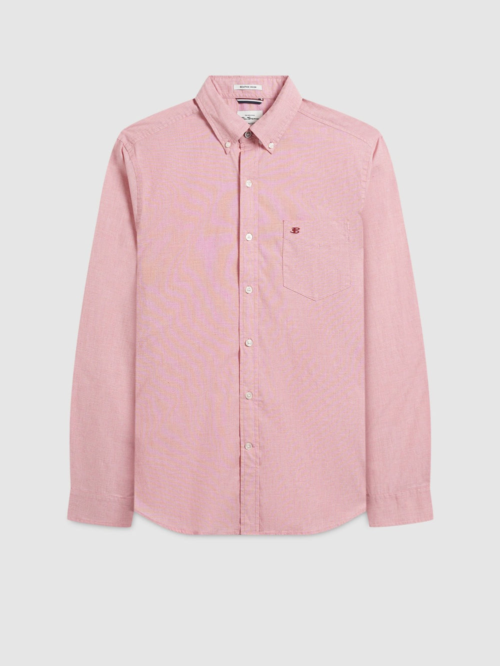 Light Red Ben Sherman Beatnik Wash Long-Sleeve Shirts | 5138AFJKT